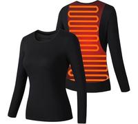 KIJyfgTR T-Shirt Chauffant électrique USB à Manches Longues, Couche de Base Ultra Douce, Haut Chaud, sous-vêtement Chauffant électrique Lavable(Longsleeve,XL)