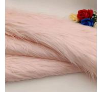 KIJyfgTR Tissu en fausse fourrure de renard 170 × 50 cm, poils longs de 10 cm, for bricolage, vêtements, appareil photo, décoration de sol, accessoires de photographie, tapis de fond(Pink)