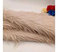 KIJyfgTR Tissu en fausse fourrure de renard 170 × 50 cm, poils longs de 10 cm, for bricolage, vêtements, appareil photo, décoration de sol, accessoires de photographie, tapis de fond(Khaki)