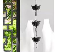 KIJyfgTR Tuyau de Descente de gouttière for Cour de Villa, chaîne de Collecte d'eau de Pluie for Avant-Toit extérieur, Cloche de Pluie décorative(260cm (8.5ft))