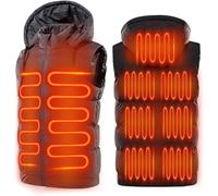 KIJyfgTR Veste légère et Chaude avec Capuche Amovible, Gilet Chauffant, Manteau d'hiver à Capuche for la randonnée et Le Camping en Plein air.(Gray No Battery,6X)