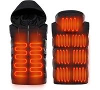 KIJyfgTR Veste légère et Chaude avec Capuche Amovible, Gilet Chauffant, Manteau d'hiver à Capuche for la randonnée et Le Camping en Plein air.(Black No Battery,5X)