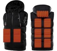 KIJyfgTR Vestes chauffantes for Hommes et Femmes, vêtements Thermiques, Manteau de Chasse Grande Taille for Moto, Chasse et pêche (sans Batterie)(Black with Battery,M)