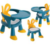 KIK Chaise d'alimentation et de jeu jaune et bleu KX5846
