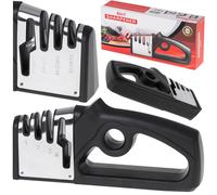 KIK KX5092 Aiguisoir pour couteaux et ciseaux 4 en 1 noir