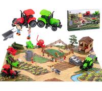 KIK KX5837 Ferme à construire avec tracteurs et animaux 49 pièces