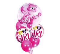 KIK KX5949_1 Set ballons gonflables BABY GIRL 6 pièces - rose
