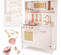 KIK KX6284 Cuisine rétro en bois pour enfants en MDF avec accessoires BOHO
