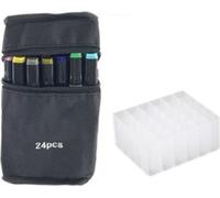 KIK Marqueurs à alcool double face en étui 24 + base KX5123