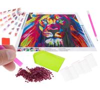 KIK Set de broderie en diamant avec mosaïque 5D lion KX5259_8
