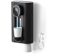 KIKAPA Distributeur de pour salle de bain, 540 ml, distributeur automatique sans contact avec tasses magnétiques, noir