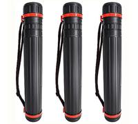 KIKAPA Lot de 3 tubes télescopiques en plastique PE noir pour affiches, documents, arts, plans, 72 cm