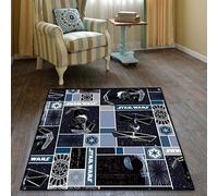 KIKCY Tapis Cristal Velours Rectangle Décoration Tapis Anime Cartoon Star Wars Chambre Enfant Salon Chambre Cuisine Tapis de Sol Antidérapant (60 x 90 cm)
