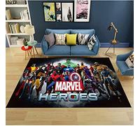 KIKCY Tapis Tapis Marvel Anime Avengers Garçons Enfants Bébé Chambre Salon Salle d'étude Chambre Paillasson Antidérapant Rectangle Cartoon Décoration Tapis (80 x 160 cm)
