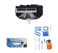 Kikepilm 12 pièces kit per pulizia split condizionatore avec bouteille d'eau de 2 L,sacco per pulizia split condizionatore(noir, moyen)
