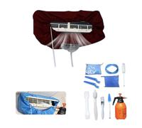 Kikepilm 12 pièces kit per pulizia split condizionatore avec bouteille d'eau de 2 L,sacco per pulizia split condizionatore (rouge, grand)