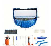 kikepilm kit entretien climatisation, kit de nettoyage climatisation split pour Climatiseur, bache nettoyage clim avec parois latérales renforcées (Bleu foncé, Type C)