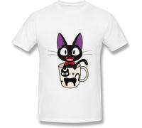 Kiki Delivery Service Men's Summer Cool Short Sleeve Classic Tee Costume Breathable Cotton Light Beach T Shirt Manches Courtes(Large)