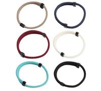 kiki fancy Lot de 6 bracelets de surfer pour homme et femme - En corde de voile - Bracelet pour homme - En tissu noir - Paracorde multicolore - Bracelet tressé - Réglable, Mittelgroße, Matériau