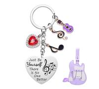 kiki fancy Porte-clés pour amateurs de musique, joli porte-clés inspirant, cadeau d'anniversaire, de remise de diplôme, de Noël, pour guitariste, musiciens, amateurs de musique, fans de musique,