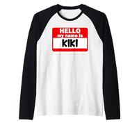 Kiki Hello My Name is T-Shirt personnalisé Manche Raglan