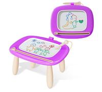 Kikidex Jouets pour enfants de 1 à 3 ans,Ardoise Magique Magnétique,jouets pour filles,tableau magique pour apprendre dessiner,jouets éducatifs pour bébés et enfants,cadeau d'anniversaire -Violet