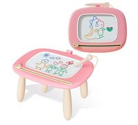 Kikidex Jouets pour enfants de 1 à 3 ans,Ardoise Magique Magnétique,jouets pour filles,tableau magique pour apprendre dessiner,jouets éducatifs pour bébés et enfants,cadeau d'anniversaire -Rose