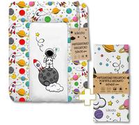 Kikido Astronaute - Matelas a Langer 50x70 + Matelas de Voyage 40x60 | Kit pour le Change de Couches à la Maison et à l’extérieur, Matériaux Premium certifiés, Imperméables, Sûrs, Résistants