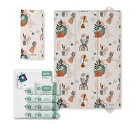 Kikido Kit Voyage - Matelas à Langer de Voyage 40x60 + 576x Lingettes Talc | Kit pour le Change de Couches de Voyage, avec 1 Pliable Matelas et 8 Paquets de 72 Lingettes Bébé au Talc & Aloe Vera