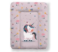 Kikido Matelas a Langer Bebe 50x70 - Licorne - Matelas Table a Langer Lavable pour Changer le Couche - Matelas à Langer Bébé de Voyage Imperméable 70x50 - Universel