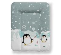 Kikido Matelas a Langer Bebe 50x70 - Pingouins - Matelas Table a Langer Lavable pour Changer le Couche - Matelas à Langer Bébé de Voyage Imperméable 70x50 - Universel
