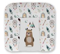 Kikido Matelas a Langer Bebe 75x70 - Teddy - Matelas Table a Langer Lavable pour Changer le Couche - Matelas à Langer Bébé de Voyage Imperméable 70x75 - Universel