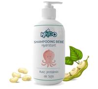 Kikido Shampooing Bébé 250 ml - Shampoing Bebe Enfant Protéines de Soie et Lait, Pour Peaux Sensibles, Gel Nettoyant Doux Émollient - Shampooing Sans Larmes 250 ml