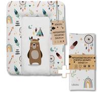 Kikido Teddy - Matelas a Langer 50x70 + Matelas à Langer de Voyage 40x60 | Kit pour le Change de Couches à la Maison et à l’extérieur, Matériaux Premium certifiés, Imperméables, Sûrs, Résistants