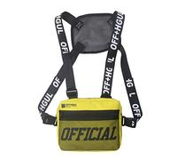 Kikier Sac de poitrine hip-hop, unisexe, style hip-hop, sac à bandoulière, sac de taille tendance, sac tactique urbain, jaune