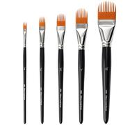 KIKIGOAL Lot de 5 pinceaux professionnels pour peinture acrylique, aquarelle et huile, texture unique pour grain de bois, champs d'herbe, poils d'animaux, plumes