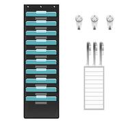 KIKIGOAL Organiseur de fichiers mural à 10 poches, tableau de poche robuste avec 10 poches pour étiquettes de nom pour dossiers et papiers, économiseur d'espace pour le bureau et la salle de classe