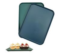 KiKiHong 2 Pcs Plateau Rectangulaire Réutilisable en Plastique, Petit Pour Cuisines, Restaurants, Cafés, Hôtels, Antidérapant, 30,5 x 22 cm (2 Couleurs)