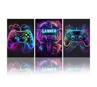 KiKiHong 3Pcs Toile Gaming,Deco Gaming Chambre,Décoration Murale Chambre Gaming,Affiche Gamer Chambre Ado,Décoration Murale(Sans cadre 40×30cm)