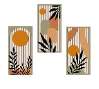KiKiHong Décoration Murale en Bois Set de 3,Tableaux Murs en Bois