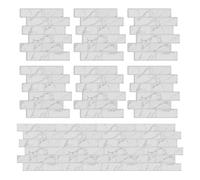KiKiHong Lot de 10 autocollants 3D pour carrelage mural, blancs, résistants à la chaleur et à l'humidité, pour salle de bain et cuisine, 30 x 30 cm
