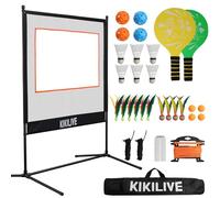 KIKILIVE Ensemble multi-sport 4 en 1 avec filet - pour pickleball, badminton, jianzi et tennis de table, comprend des pagaies, des balles, un sac de transport, parfait pour le jardin, la plage, le