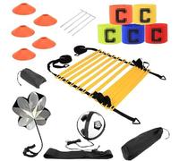 KIKILIVE kit Entrainement Foot Entrainement Football,Echelles de Vitesse,Entrainement Foot Ensemble Agile,échelle et cône d'agilité Premium, Parachute de Course à résistance,cône de Sport