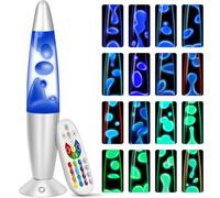 KIKILIVE Lampe multicolore mouvement liquide Lampe Ambiance - 13.5in Décor de Bureau Cinétique Anti-Stress, LED Éco-Responsable avec Télécommande, Art Cinétique Artisanal pour Détente/Bureau/Cadeau