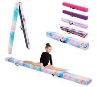 KIKILIVE Poutre d'Équilibre Gymnastique avec Surface Simili-Suede EV EPE en 3 Tailles (240cm/270cm/300cm) Pliable pour Enfants & Adultes + Sac de Transport
