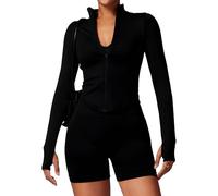 KIKIMINK Veste légère pour femme avec fermeture éclair, vêtements de course et d'entraînement