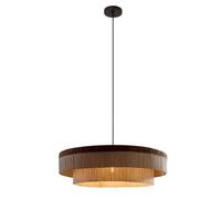 Kikioo Lustre bohème à franges, suspension en coton crème, abat-jour à pampilles, macramé, luminaire en tissu fait main pour couloir, bar, salon