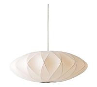 Kikioo Suspension en Soie de 60 cm, Lanterne Italienne Moderne Blanche en Tissu de Soie, Lampe de Plafond Suspendue, Lustre Soucoupe, 1 luminaire pour Salon, Chambre, hôtel, Hall, café
