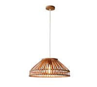 Kikioo Suspensions japonaises en rotin Wabi Sabi Faites à la Main en Bambou, luminaires Suspendus pour Salon, Salle à Manger, E26/E27, Lampes suspendues en Osier Marron