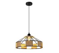 Kikioo Suspensions nordiques faites à la main en osier ajouré, lampes suspendues pour pubs, cafés, restaurants, lustres modernes en corde de chanvre tressé E27, luminaires suspendus marron